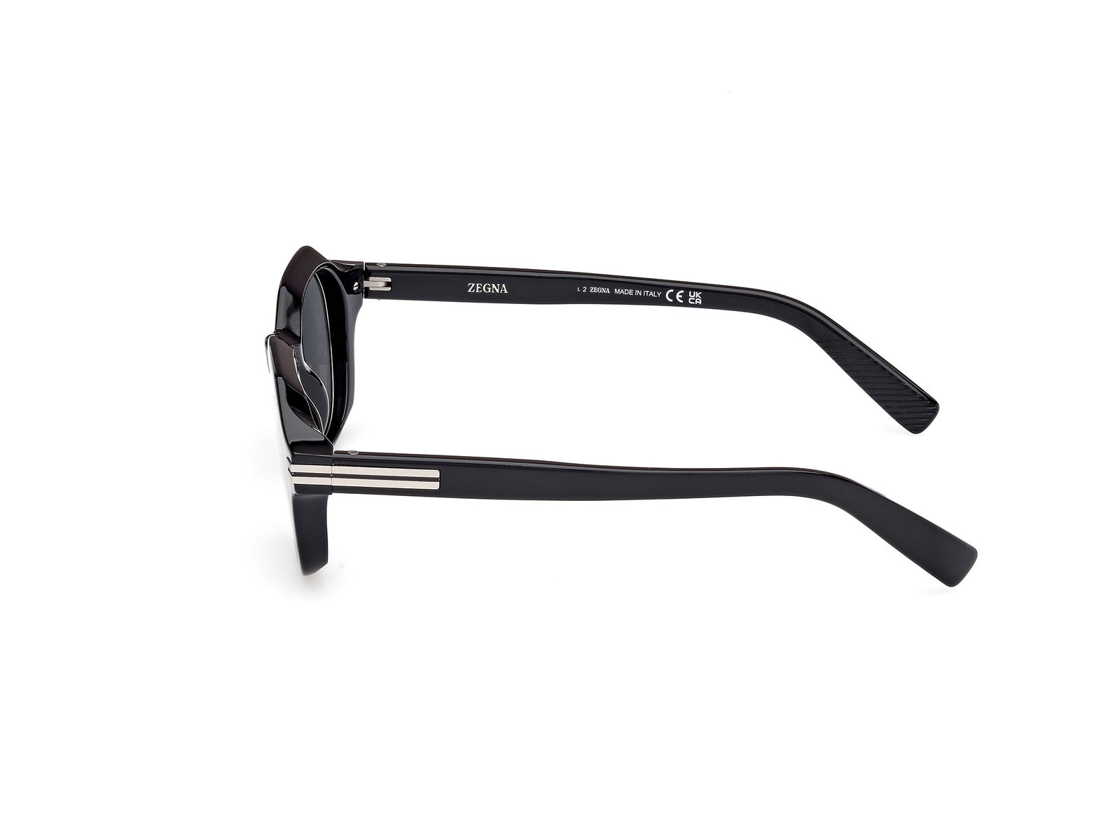 Das Bild zeigt die Bügel der Zegna Sonnenbrille 0250 in glänzend schwarz., Zubehor, Sonnenbrille, Brillen